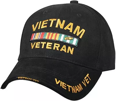 Rothco Vietnam Veteran Deluxe Low Profile Baseball Hat Cap - Black • $14.99