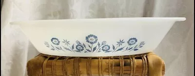 Vintage Glasbake 2 Part Casserole Dish No Lid Blue Floral Design • $11