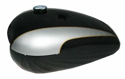 Steel Silver & Black Painted Oil In Frame Petrol Fuel Tank Fits Triumph T140 • $284.48