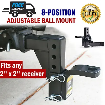 Dual Ball Mount Heavy Duty Drop Adjustable Hitch Receiver Tow Truck RV Trailer • $55.29