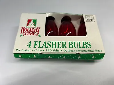 C9 7 Watt 120 ￼Volt Christmas  Bulbs - 4 Pack - RED Translucent Flasher Bulbs • $6