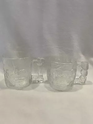 Two Vintage Frosted Flinstones McDonald’s Glass Cups • $18