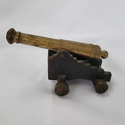 Vintage Heavy Metal Toy Cannon Military Souvenir Brass And Iron 5 1/2” • $35