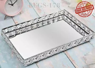 NEW | Rectangular Mirror Jewel Tray Plate | Candle Plate Tray | Free P & P • £14.49