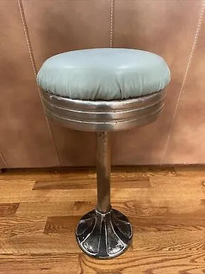 Vintage 1930's Soda Fountain Swivel Bar Stool Cast Aluminum Base 5 Available. • $125