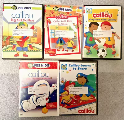 Caillou DVD Lot Of 5 PBS KIDS Adventures - Ex-Library - Playschool Adventures • $15.29