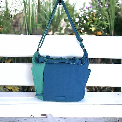 Vera Bradley Hadley On The Go Satchel Purse Bag Bahama Bay & Turquoise Sea • $20.22