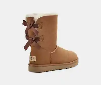 UGG Bailey Bow II Chestnut Suede Fur Boots Women's Sizes 6 7 8 9 10 1016225 • $99.99