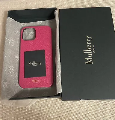 New Mulberry Pink Heavy Grain Leather Iphone 12 Cover Case In Box • £40