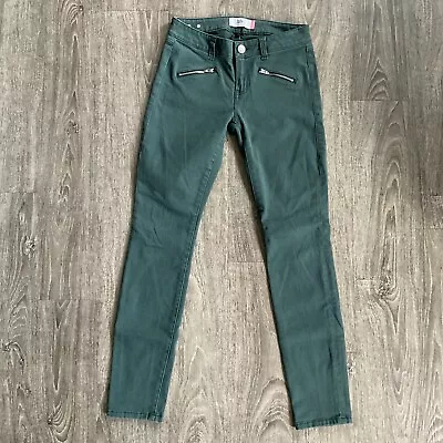 Cabi Womens Jeans Dark Hunter Green Skinny Zip Pockets Stretch Jegging Sz 2 • $24.99