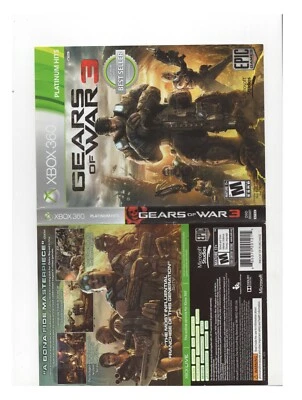 $3.99 • Buy Gears Of War 3 Xbox 360 ARTWORK ONLY NO TRACKING Authentic