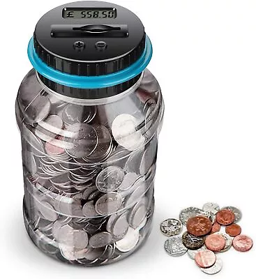 Digital Coin BankLarmTek Digital Counting Money JarBig Piggy Bank Coin Bank Fo • £18.99