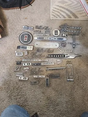 Vintage Car / Truck Emblem Lot Display Parts . Chevy Buick Oldsmobile Dodge • $70