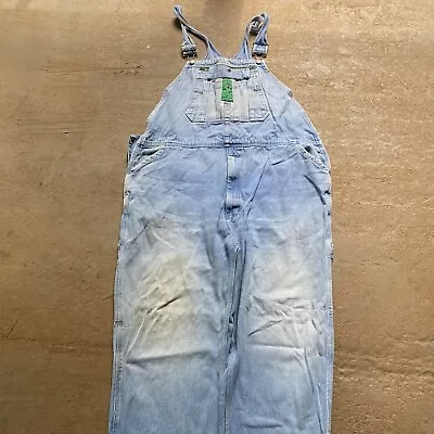 Vintage Liberty Overalls Bibs Mens Size 44x30 Light Wash Blue Jean • $30