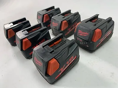 MILWAUKEE 48-11-1830 V18 RED LITHIUM BATTERY PACK 6 Pack For Parts Not Working • $119.99