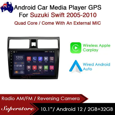 $369.95 • Buy 10.1” CarPlay Android 12 Auto Car Stereo GPS Head Unit For Suzuki Swift 05-10