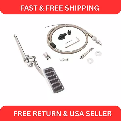 Universal Polished Aluminum Accelerator Pedal & Mr Gasket Cable Kit • $146.42