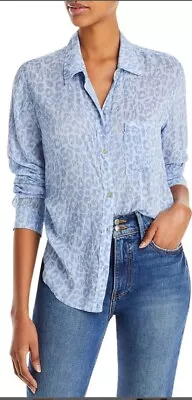 Rails Josephine Shirt Blue Batik Cheetah Button Down Long Sleeves Size Large • $38