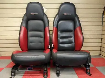 2007-2011 C6 Corvette Z06  OEM LH & RH Driver Passenger Seats Black & Red TESTED • $1395