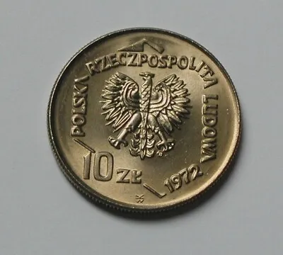 1972 POLAND Coin - 10 Zlotych - AU++ Toned-lustre - Gdynia Seaport • $12.38