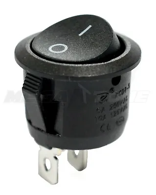 SPST KCD1 On-Off Round Mini Rocker Switch W/Black Actuator 6A/250VAC USA SELLER! • $5.95