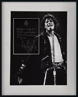 MICHAEL JACKSON  Billie Jean  Glass-Etched Replica Autograph Song Lyrics Framed • $127.22