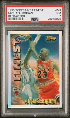 1995 TOPPS MYSTERY FINEST M1 MICHAEL JORDAN REFRACTOR NM 7  Fresh Slab  HOF!! • $725