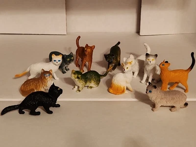 $9.95 • Buy Lot Of 12 Plastic Animals (Cats). All Different Breeds.