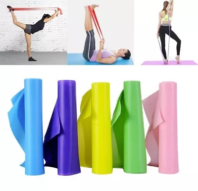 $5.95 • Buy 1.5m Elastic Yoga Stretch Resistance Bands Exercise Fitness Band Theraband