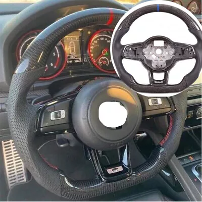 Handmade For VW Golf MK7 GTI R Line Scirocco Carbon Fiber Flat Steering Wheel • $558.52
