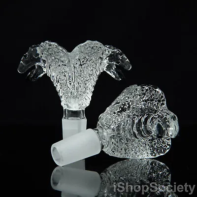 $12.99 • Buy 3  Double Cobra Slide Bowl 14mm Water Pipe Hookah Head Piece Thick Glass Bowl CL