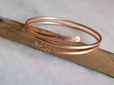 Nail Wrap Bangle Solid Copper Bracelet Adjustable Multi Bypass Bangle For Women • $34.82