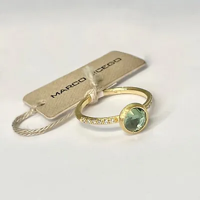MARCO BICEGO Jaipur Green Tourmaline Diamond Ring In 18K Yellow Gold Size 7 • $1499