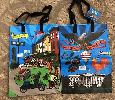 $28.50 • Buy One (1) Trader Joe's Washington DC VINTAGE NEW Tote Bag BLACK HANDLE + Gift