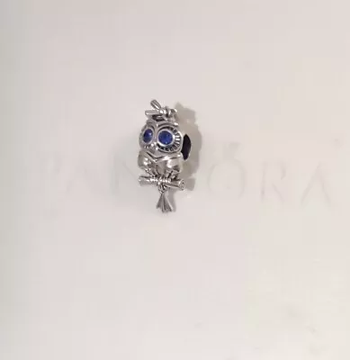 Pandora Owl Graduation Charm  Blue Crystals ALE S925 • £10