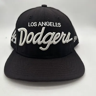 Vintage Los Angeles Dodgers Hat SnapBack Cap Script New Era 9Fifty LA Black MLB • $30