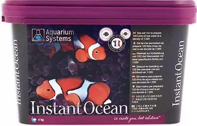 INSTANT OCEAN MARINE SALT AQUARIUM SYSTEMS 4kg REEF FISH TANK CORAL SALINITY • £18.47