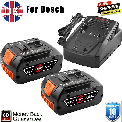 18Volt For Bosch 6.0Ah 5.5Ah Li-ion Battery BAT609 BAT610 BAT618 BAT611 BAT612 • £17.99