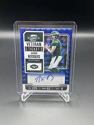 2023 Panini Contenders Optic Aaron Rodgers Blue Veteran Ticket Auto #17/23 Jets • $324.99