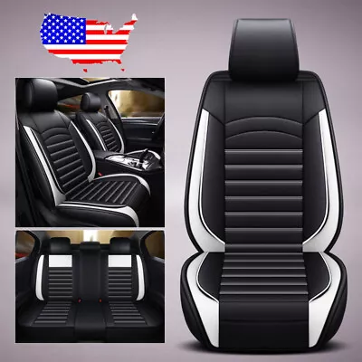 $79.50 • Buy Black White Car Microfiber Leather Seat Cover For Mazda 3 6 CX-5 CX-7 Universal