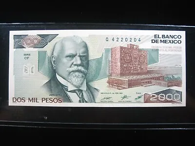 MEXICO 2000 PESOS 1987 P86 MEXICAN 2000  University Justo Sierra CU 0204# MONEY • $13.90