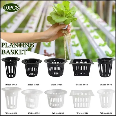 10pcs Heavy Duty Hydroponic Mesh Pot Net Cup Basket Aeroponic Plant Grow Garden. • £4.14