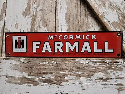 Vintage International Harvester Porcelain Sign Mccormick Farmall Tractor Farm • $183.77