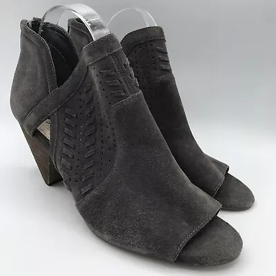 NWOB Vince Camuto Women's 12 Suede Ebelin Open Toe Boots Gray Bootie NEW • £26.64