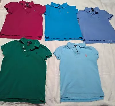 Lot Of 5 Polo Ralph Lauren Girls Short Sleeve  Shirts MED 8/10 • $25