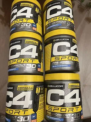 6x Cellucor C4 Sport Pre-Workout Powder Blue Raspberry 30 Serving Ea. Ex.05/2024 • $75