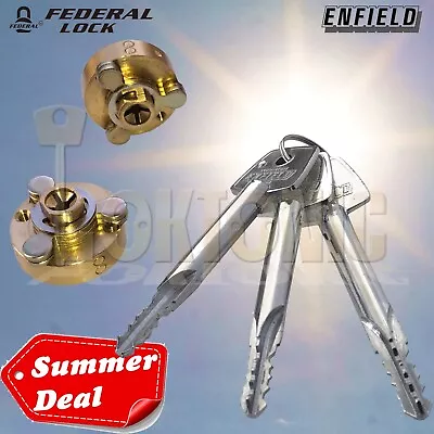 £16.50 • Buy Enfield Garage Door Bolts Locks Replacement Set Cylinder Plug Cores With 3 Keys