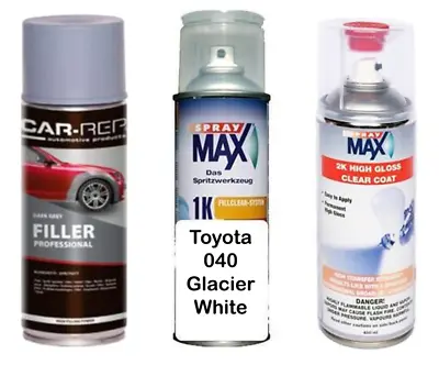 Auto Touch Up Paint For Toyota 040 Glacier White Plus 2k Clear Coat & Primer • $109.99