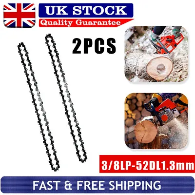 2Pcs 14  52 Drive Links Chainsaw Saw Chain Parts Tool Chainsaw Blade 3/8  Pitch • £8.99