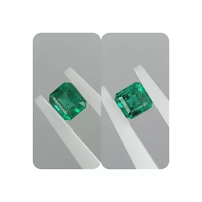 DEEP GREEN 2PIECES LOT NATURAL COLOMBIAN CUT EMERALDS FROM MUZO 0.82 Ct. GIA ALU • $720